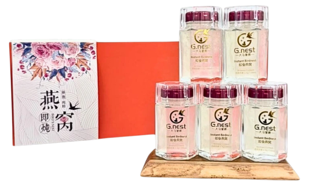 冰糖即食燕窝礼盒 · 六瓶装配贺卡与红包卡