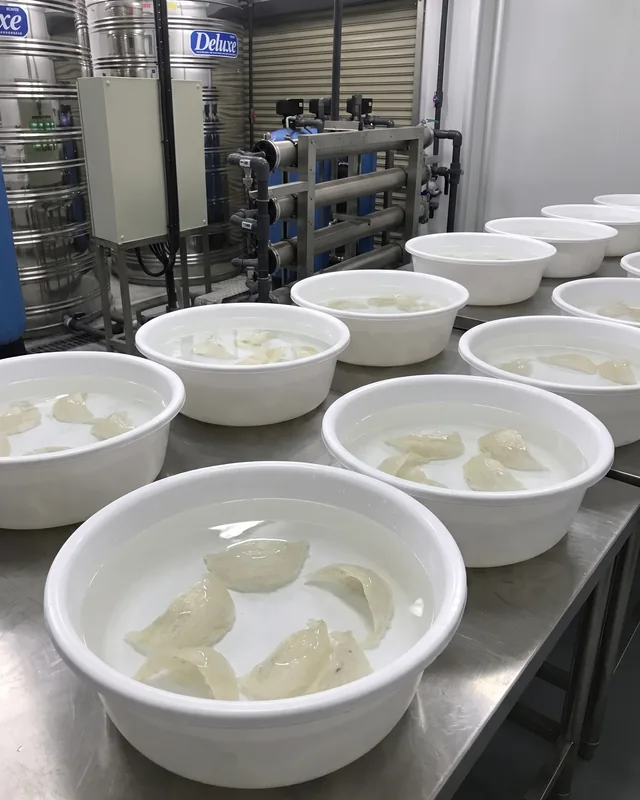 星宸燕窝加工工序：浸泡